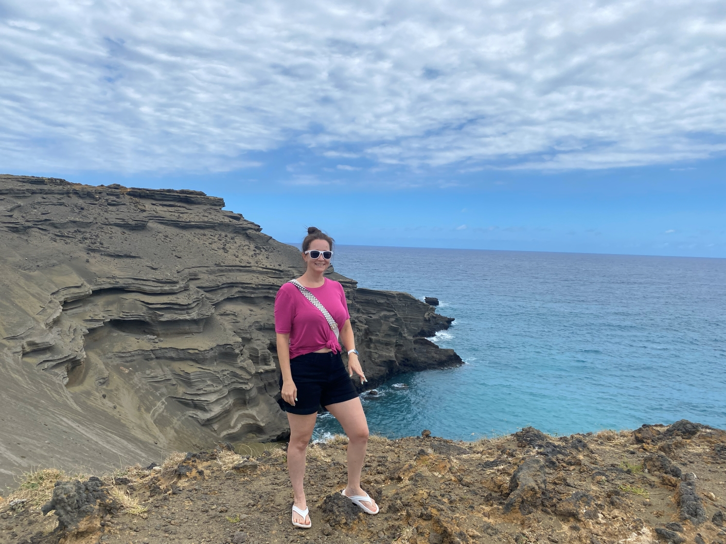 Alyssa Ross at Hawaii coastal cliffs