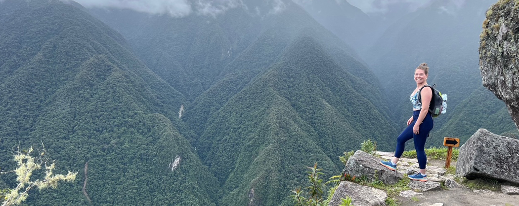 Sarah Farol hiking in the mountains